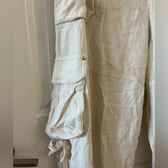 Anthropologie Relaxed Cargo Pants Size S in Ivory - Picture 7 of 9